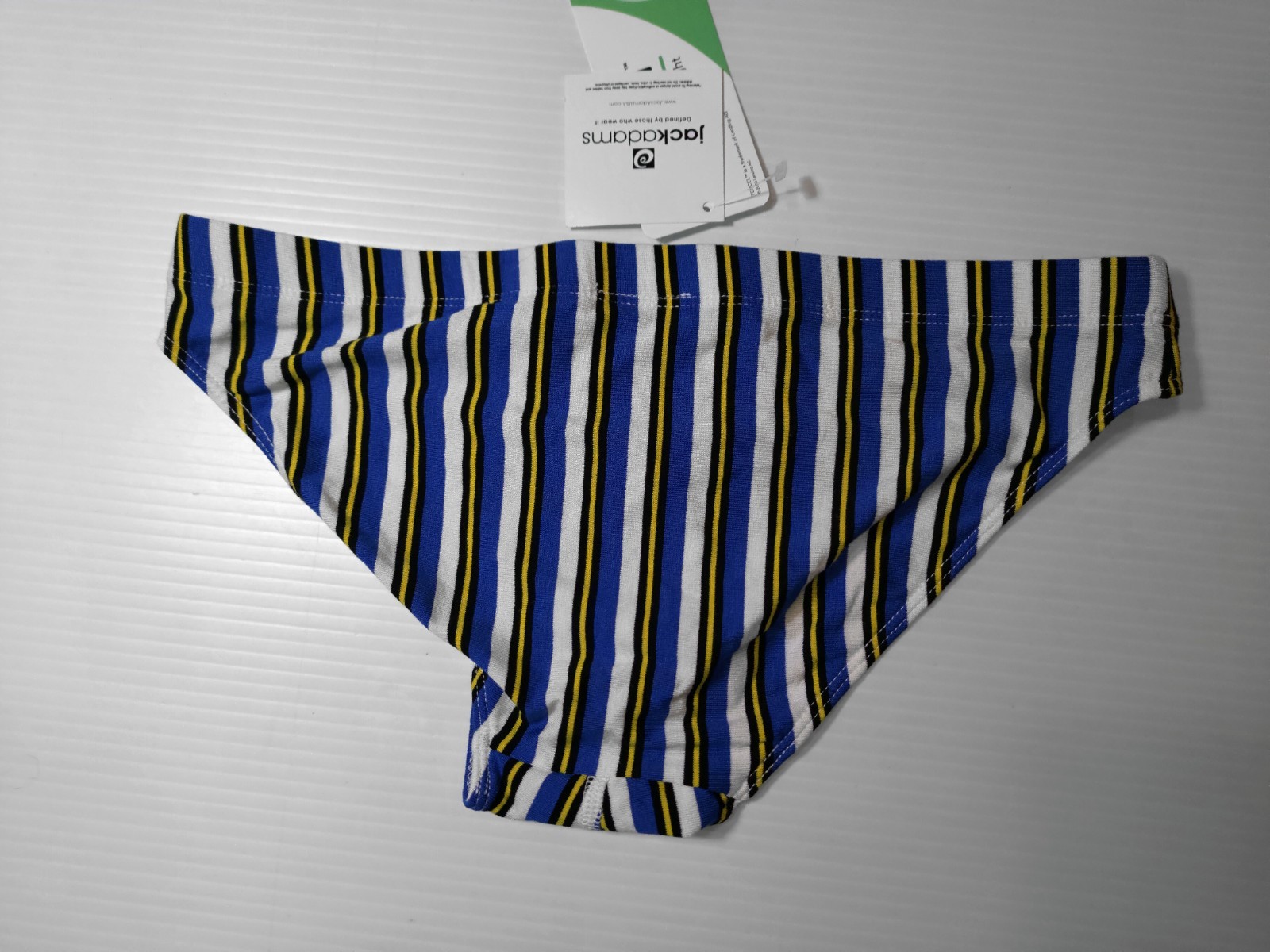 JACK ADAMS MODAL BIKINI BRIEF. FULCRUM BLUE STRIPED. SMALL. NWT. VERY RARE🌈 GAY