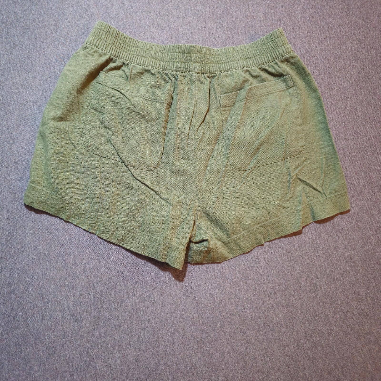Old Navy Olive Green Linen Blend Pull On Casual Summer Shorts Size Medium