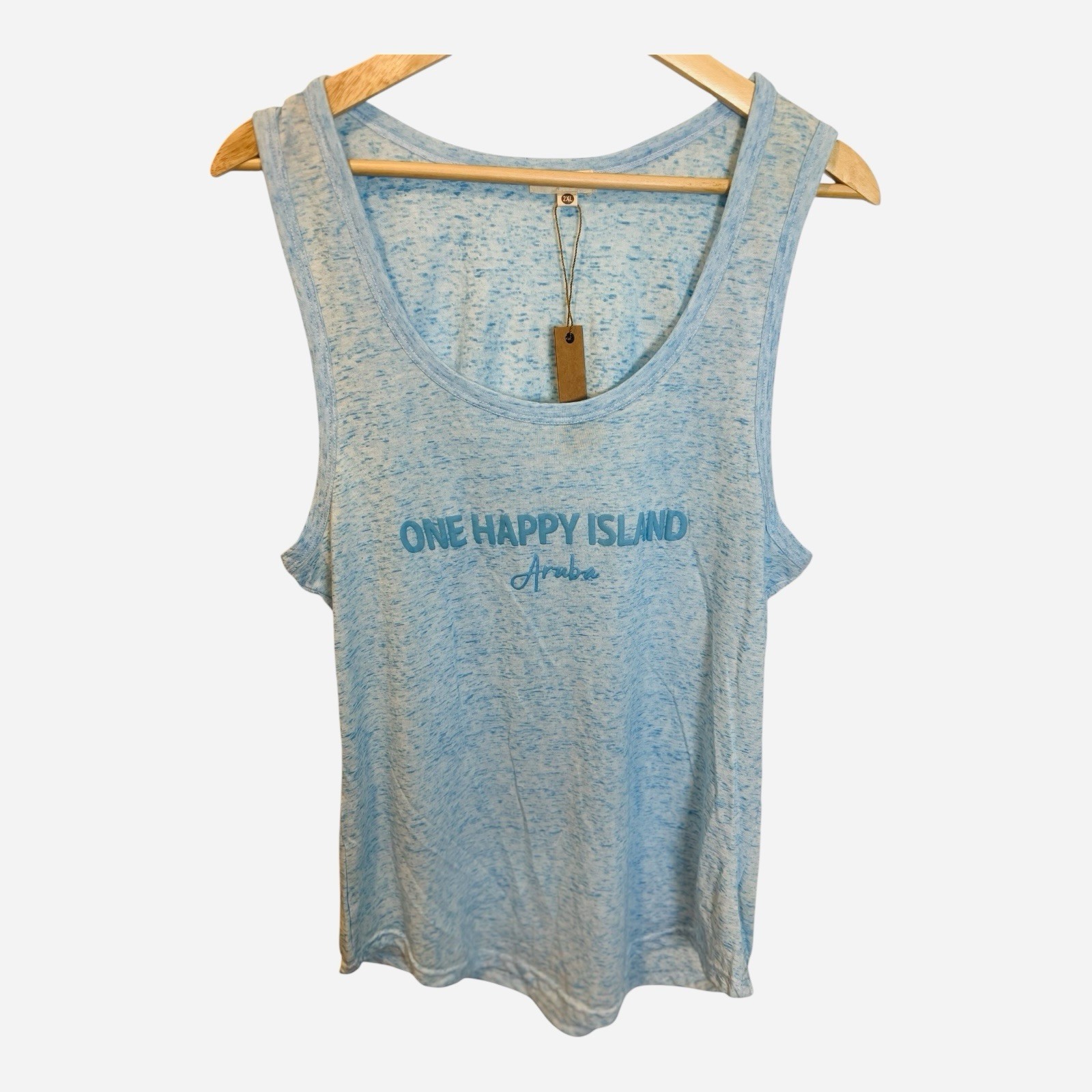 Treasure Cove Aruba Tank Top Size 2XL (slim Fit) Blue Vacation Travel NWT