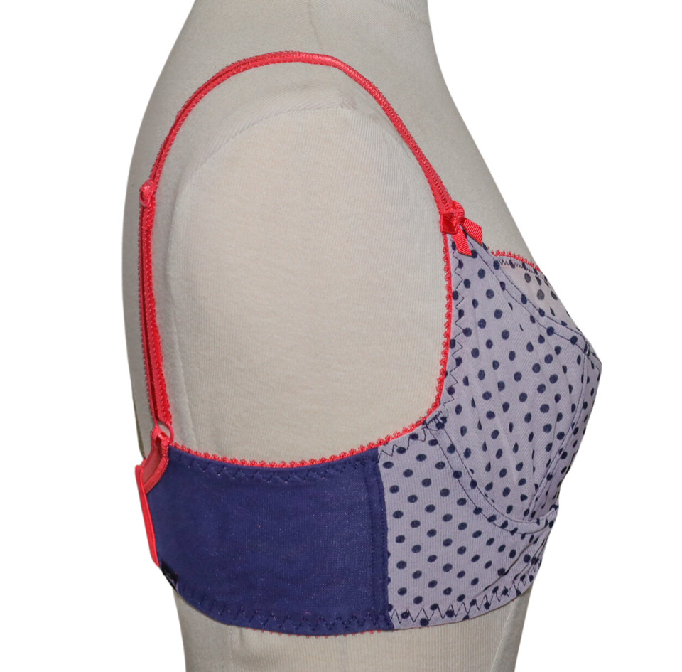 Claudette Dessous Full-Coverage Peacoat Polka Dot Bra