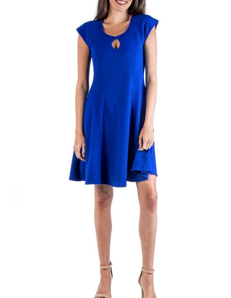 PLUS SZ 3X💙 24seven Comfort Apparel Keyhole Neck Office Wear to Work Dress NWT