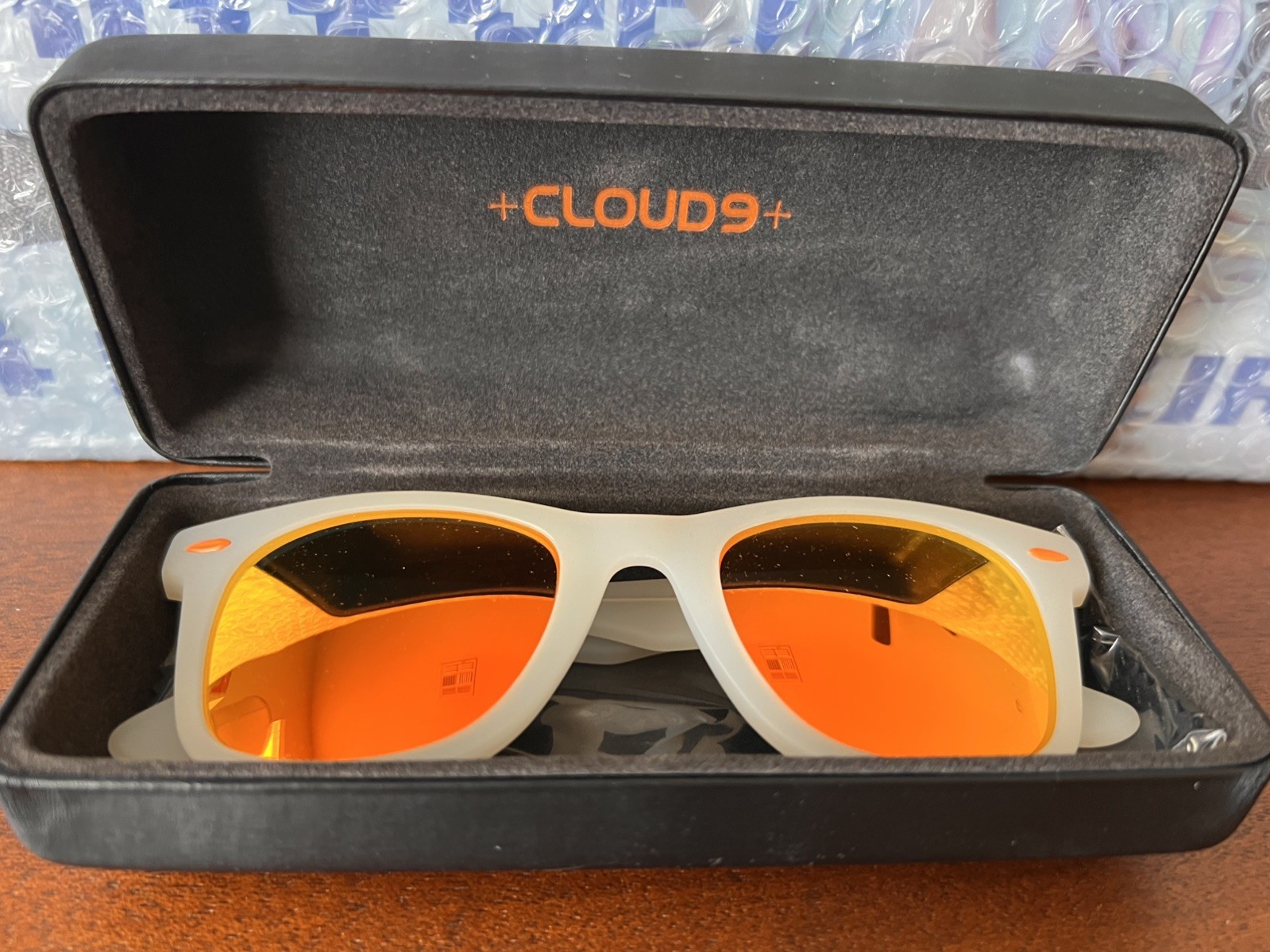 Cloud9 Amber Orange Lens Sunglasses / White Frame with original case