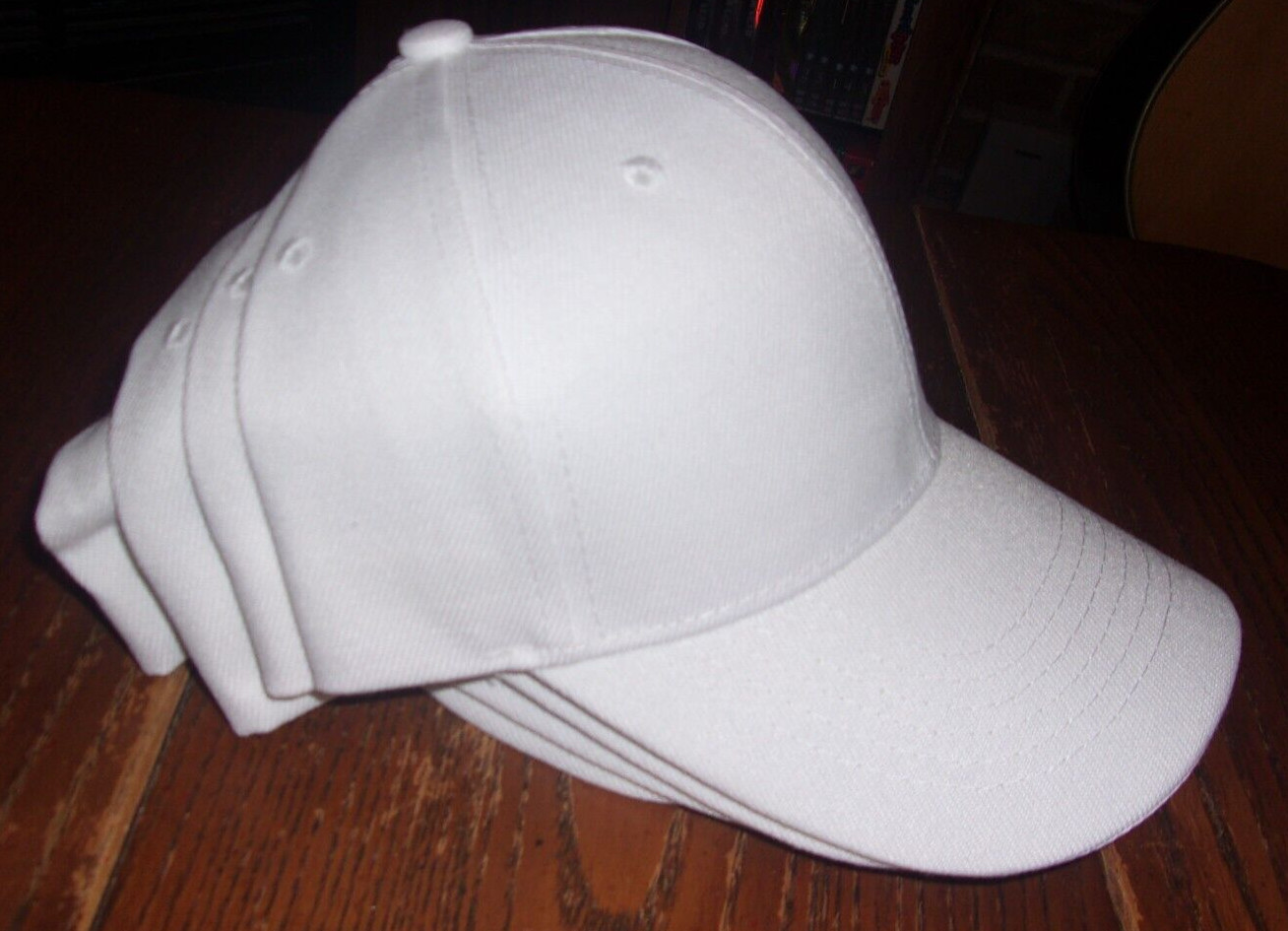 PLAIN WHITE BLANK HATS GELANTE ( 4 ) PACK 001 CAPS FOR CUSTOMIZING