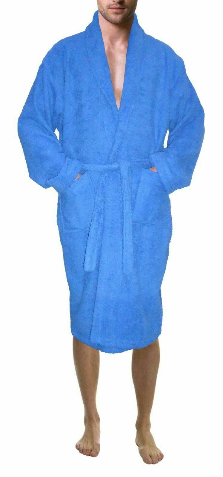 Skylinewears Mens Shawl Collar 100% Terry Cotton Bathrobe Toweling Robe