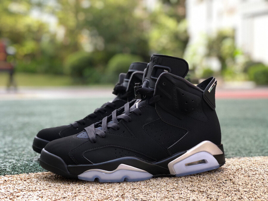 AJ 6 Black Metallic Silver Chrome DX2836-001 Men’s Size 7-13