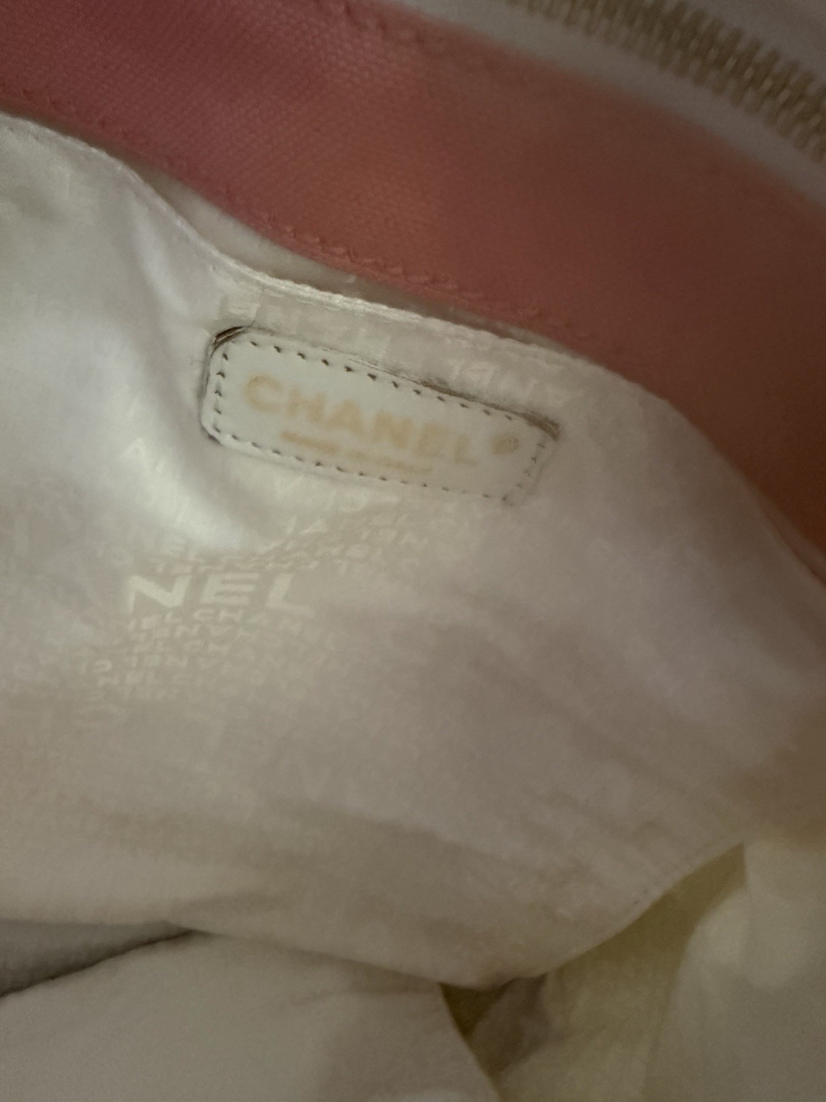 Authentic chanel canvas tote /damaged /see photos/read description