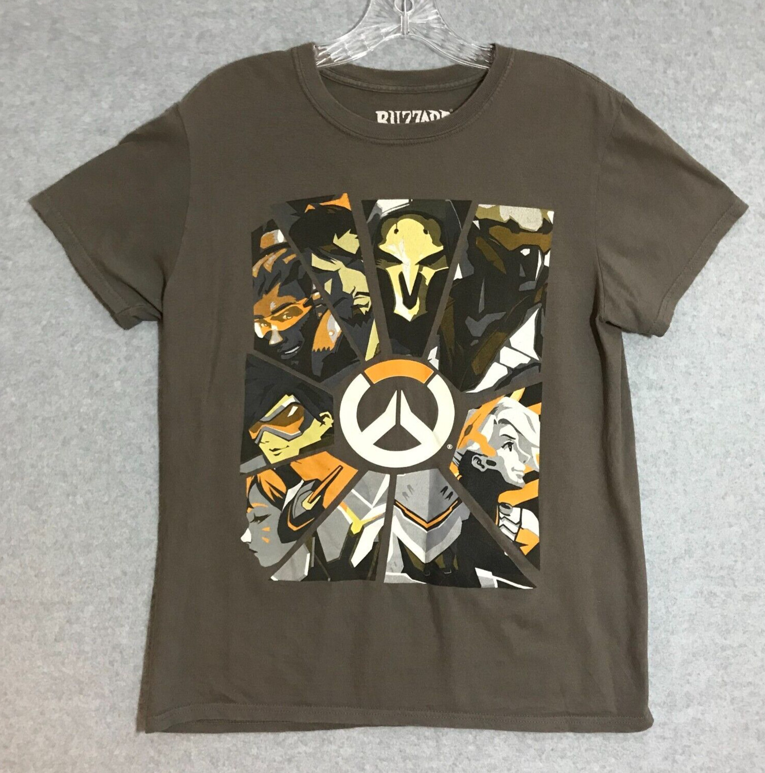 Overwatch Game Blizzard T-Shirt Mens Medium Brown Short Sleeve 2018 Think Geek