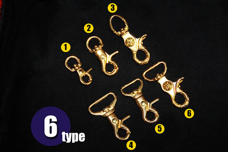 SMALL BRASS SWIVEL CLASP SNAP HOOK Key Ring Chain LeatherCraft Hardware DIY #1