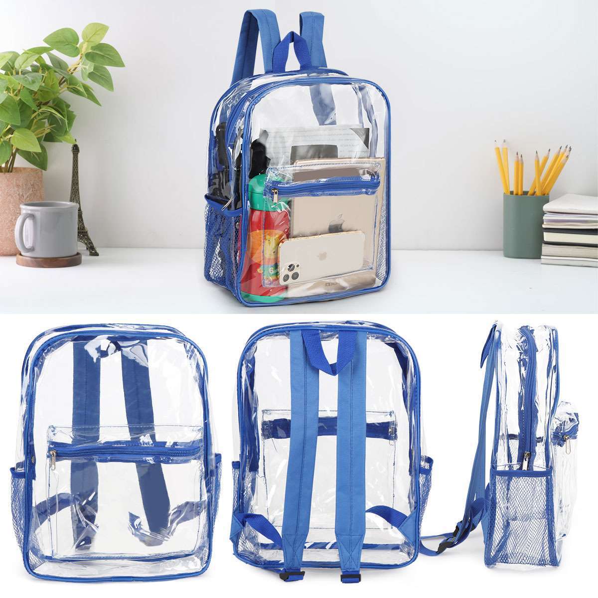 Heavy Duty Clear Backpack Waterproof Transparent Sling Bag See Through Bookbag