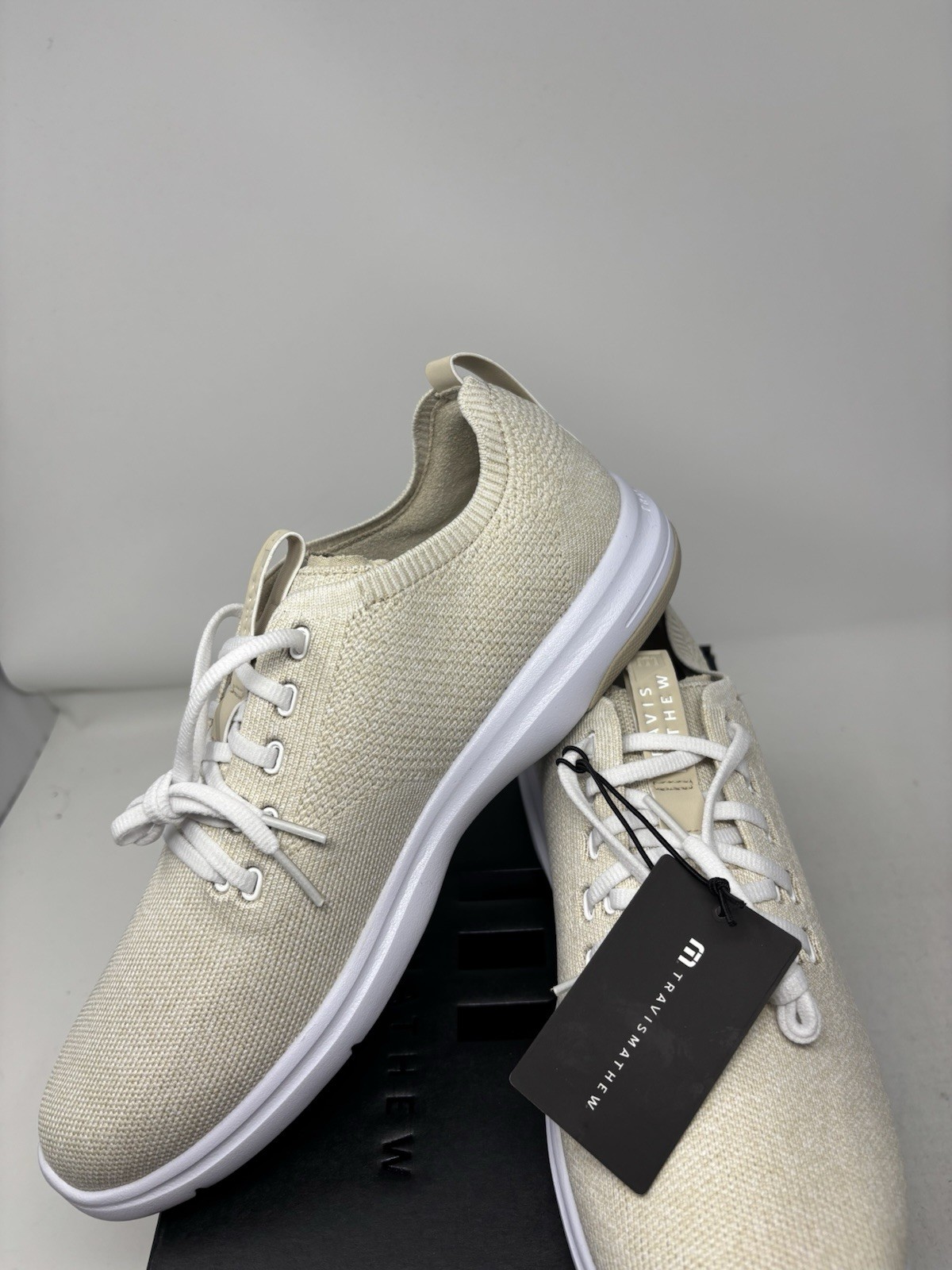 Travis Mathew The Daily Lite Italian Sand Beige White Sneaker Men’s Size