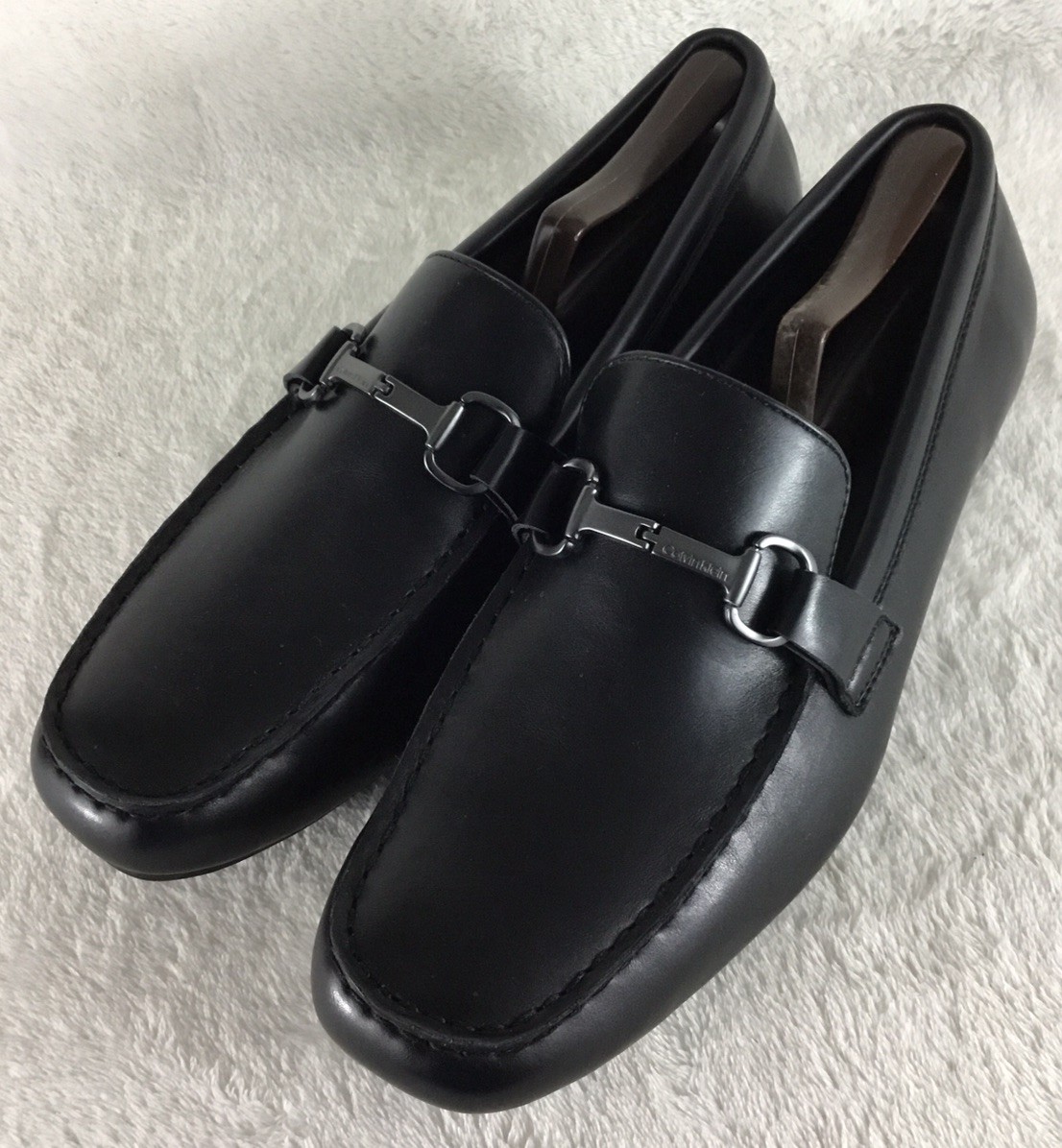 Calvin Klein Olaf Loafers Men’s 9.5 M Black Faux Leather Slip On Shoes CMOLAF2