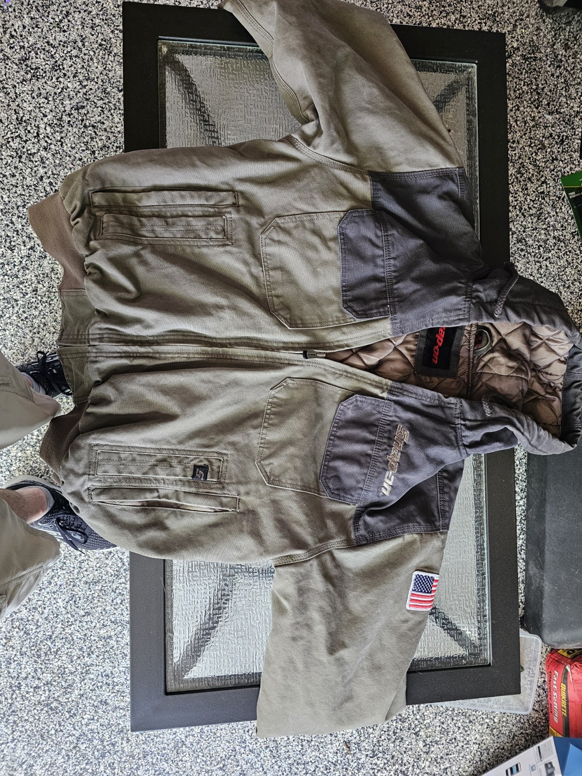 Snap On Tools Coat Khaki And Gray, Insulated