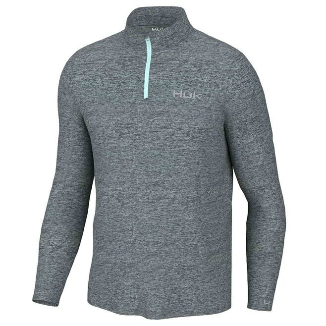 HUK Coldfront 1/4 Zip LS Shirt Crystal Blue Heather H1200529-398- CHOOSE A SIZE!