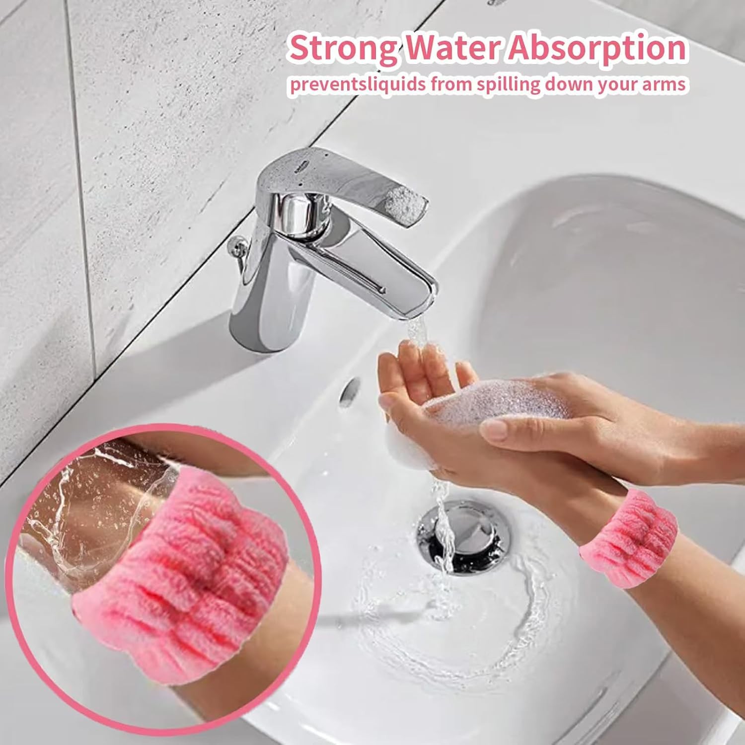 Microfiber Wrist Bands for Washing Face Absorbent Spa Face Wash Wristbands
