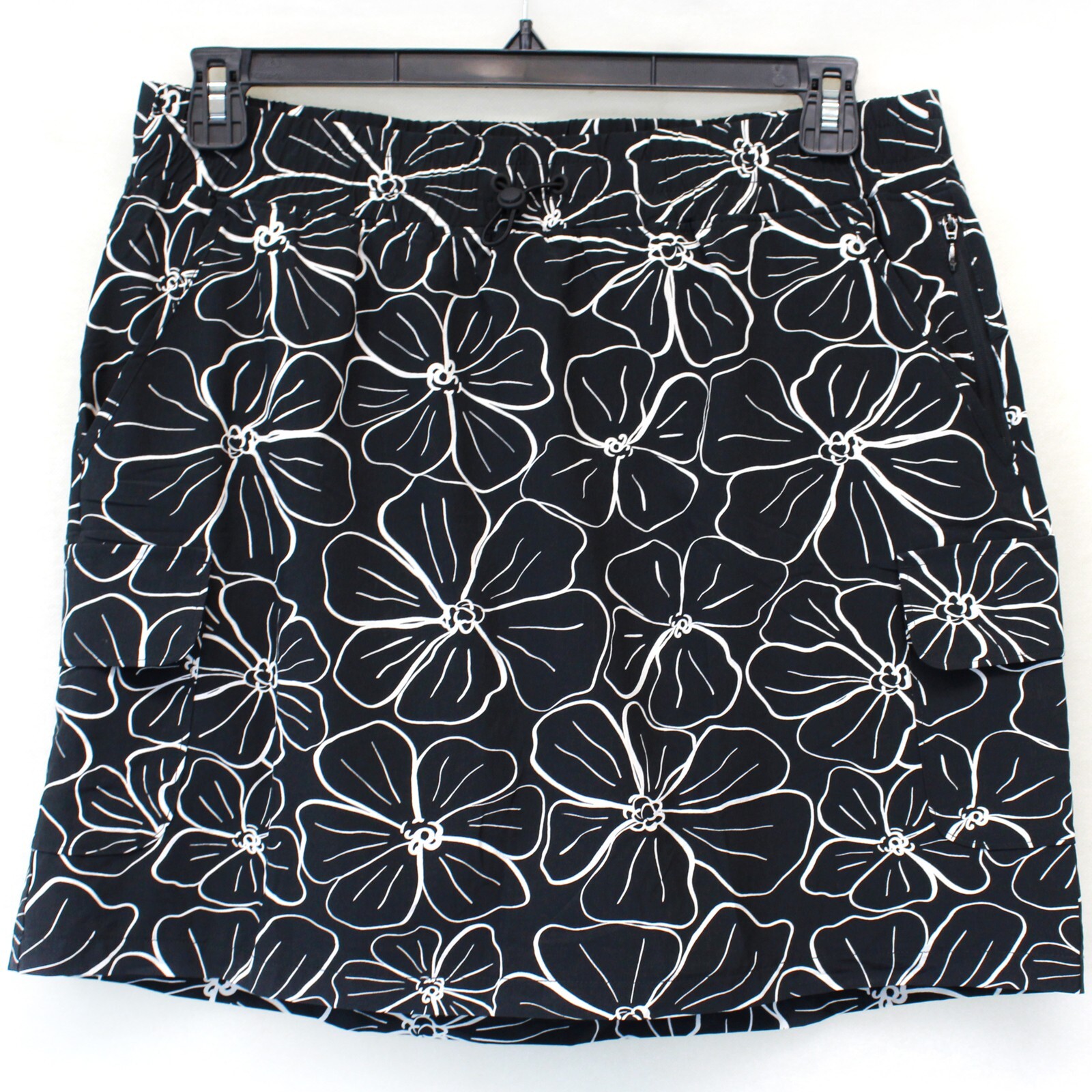 TALBOTS Plus Black Floral Pockets Mini golf tennis paddle ball Skort Petite 2X
