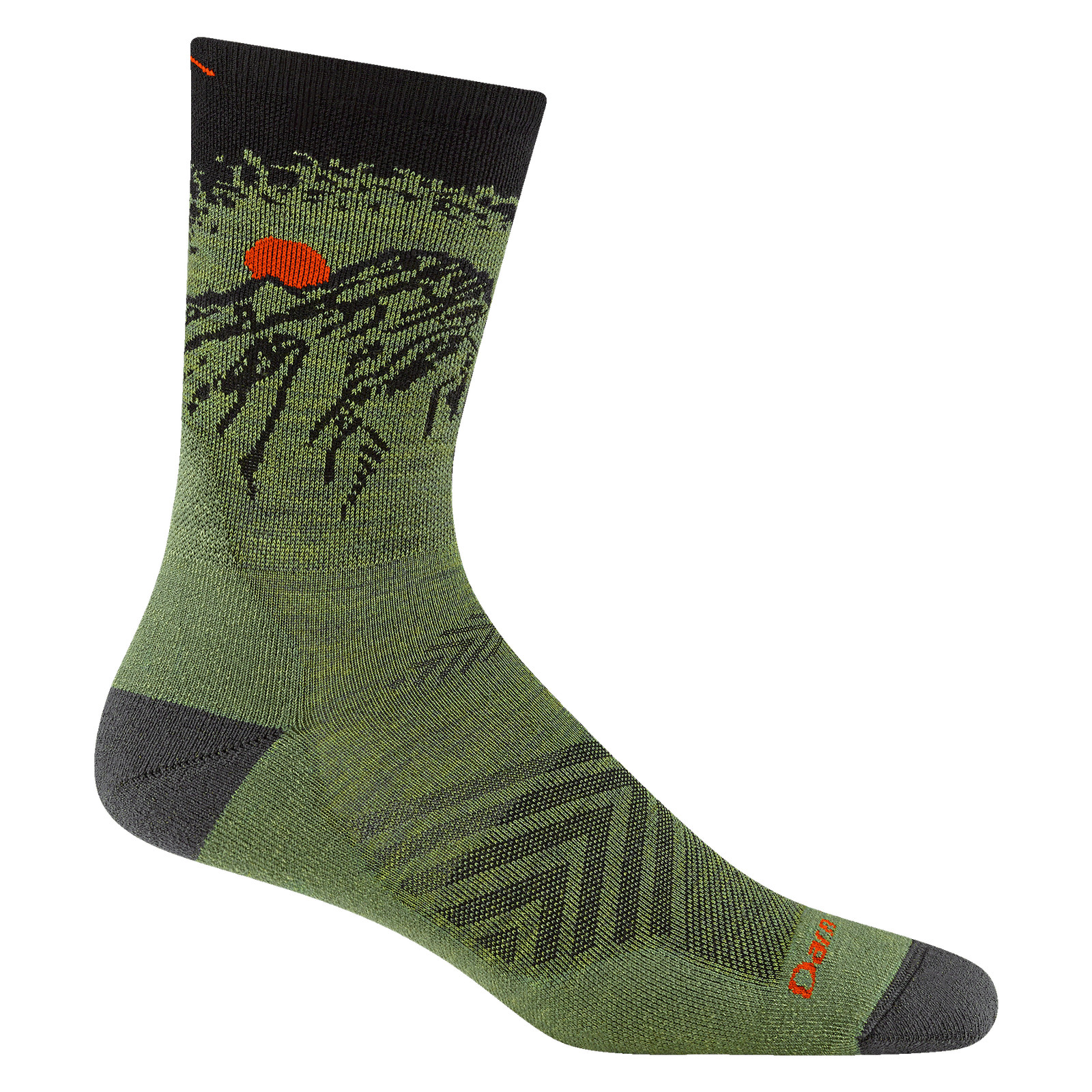 Darn Tough 1066 Lichen Men’s Vert Micro Crew Ultra-Lightweight Running Socks USA