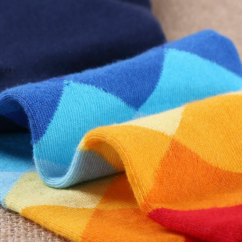 Men’s 4 PACKS Argyle Groomsmen DRESS Crew Socks For Suit Cute Funky Colorful