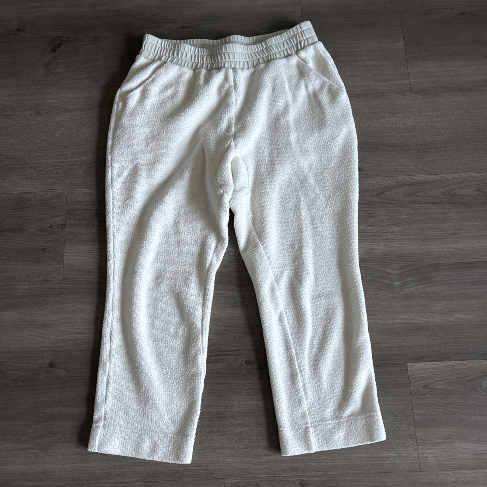 Varley Nevada Slim Fit Pants Ivory Medium Women Stretch Comfort Athleisure