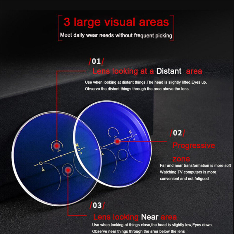 Men TR90 Progressive Multifocus Photochromic Reading Glasses Square Sunglasses