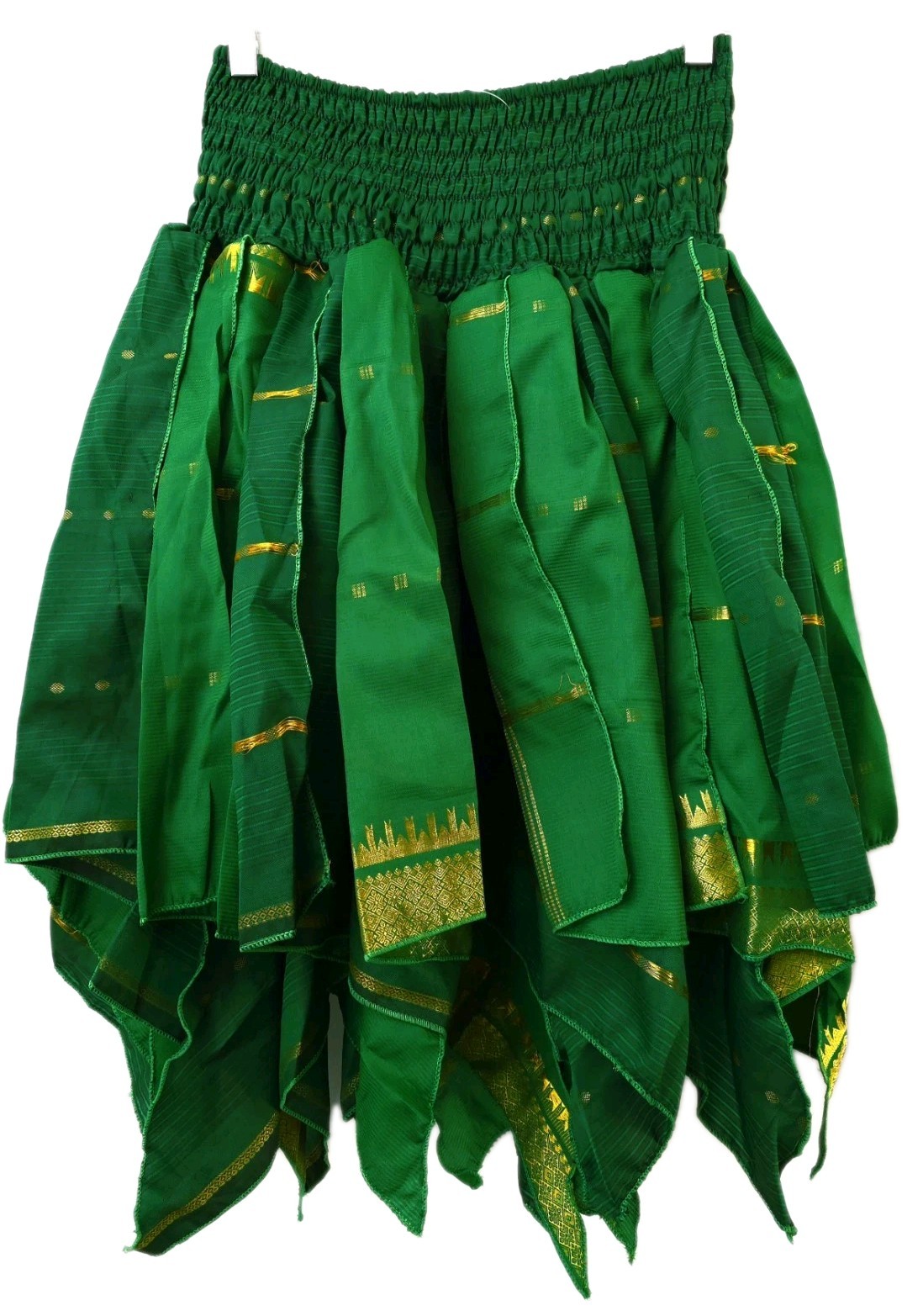 ~tav~ Silk Gypsy Fairy Pixie Peasant Asymmetrical Boho Handkerchief Skirt ~ #429