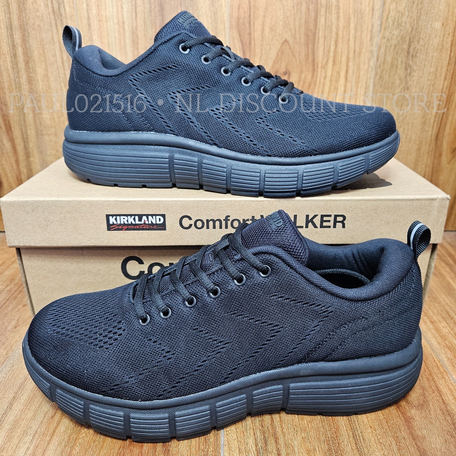 KIRKLAND SIGNATURE Men’s Comfort Walker Sneakers Shoes ~ Black