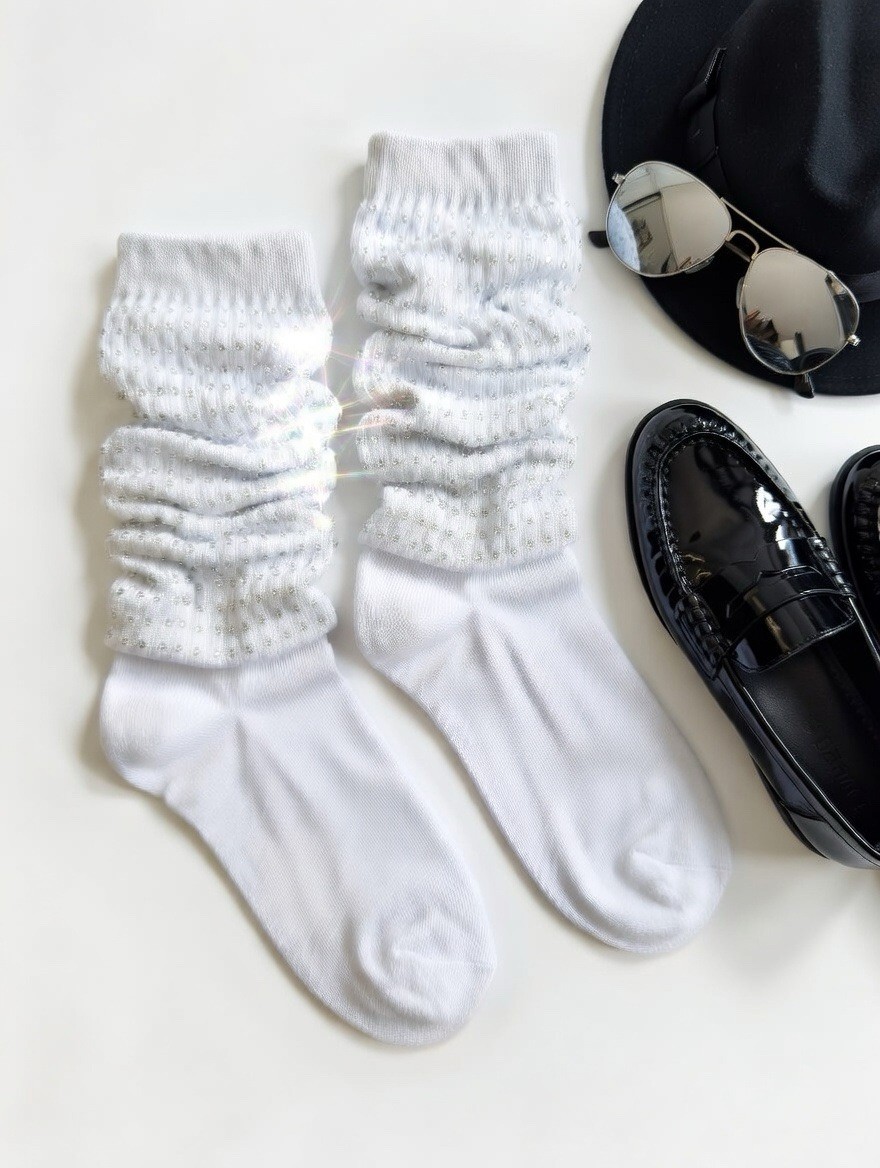 Michael Jackson inspired sparkly glitter slouch sock