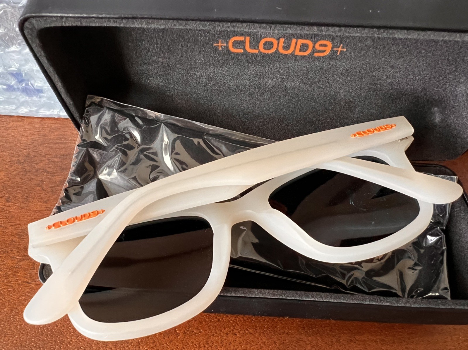 Cloud9 Amber Orange Lens Sunglasses / White Frame with original case