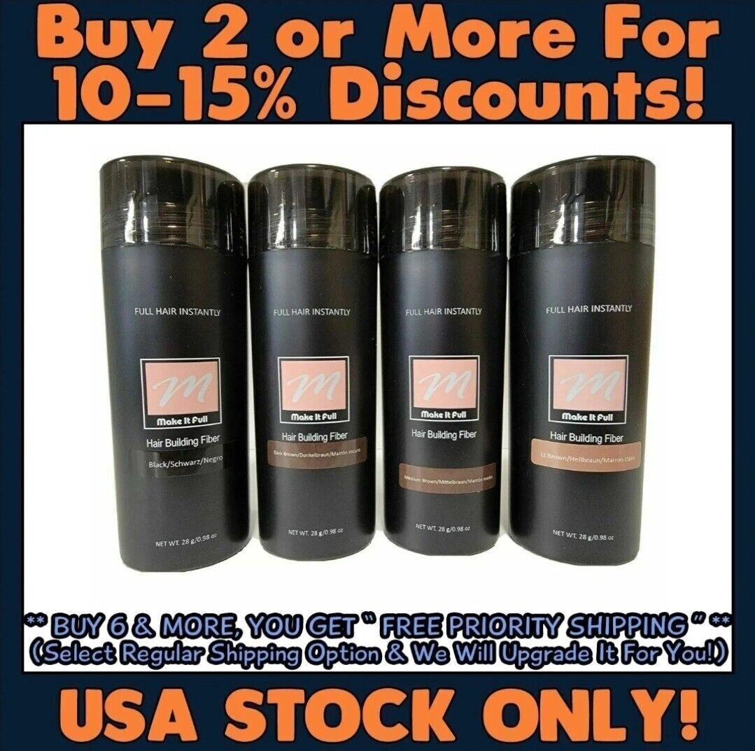 MakeitFull Hair Building Fibers Black Dark Medium Light Brown BEST IN CLASS