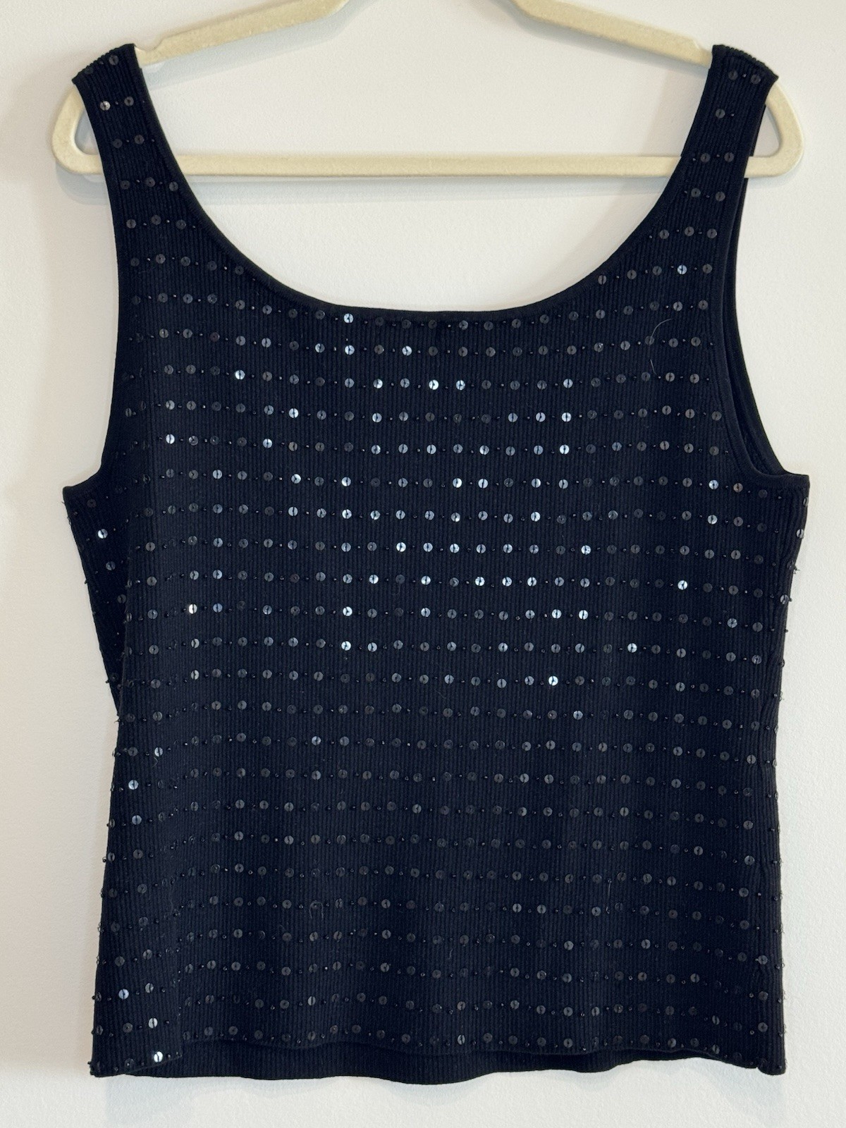 Grace Elements Women’s Silk Blend Black Sequin Tank Top Size XL