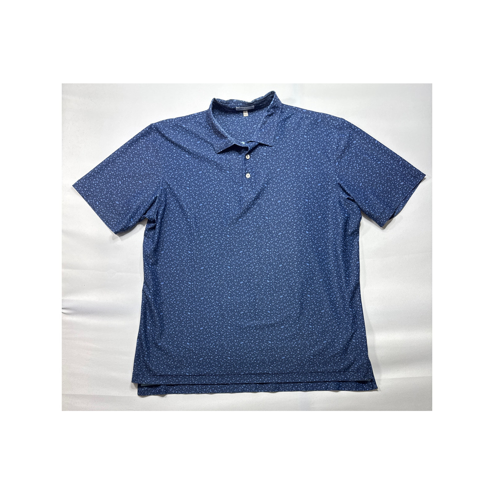 Peter Millar Summer Comfort Men’s Written in the Stars Navy Blue Polo Shirt -XL*