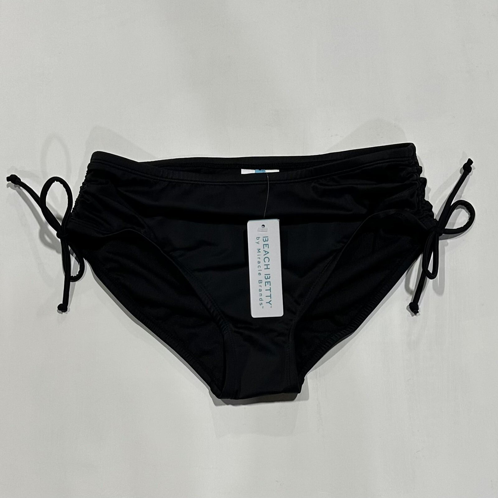 Women’s Slimming Control Side-Tie Ruched Bikini Bottom – Beach Betty Black Small