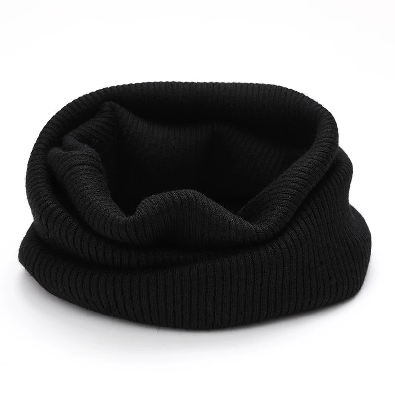Wool Knitted Ring Scarf for Women Winter Soft Warm Cashmere Solid Neck Warmer Au