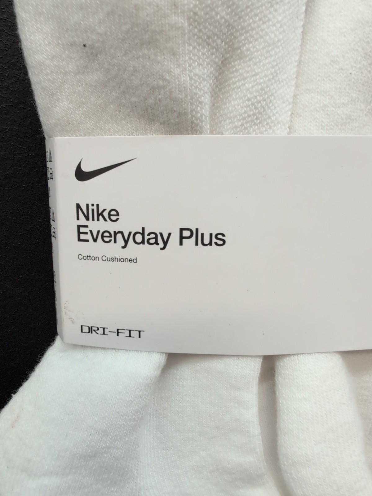 Nike Everyday Plus Cotton Cushioned Crew Socks Size Large White Pack of 6 Pairs