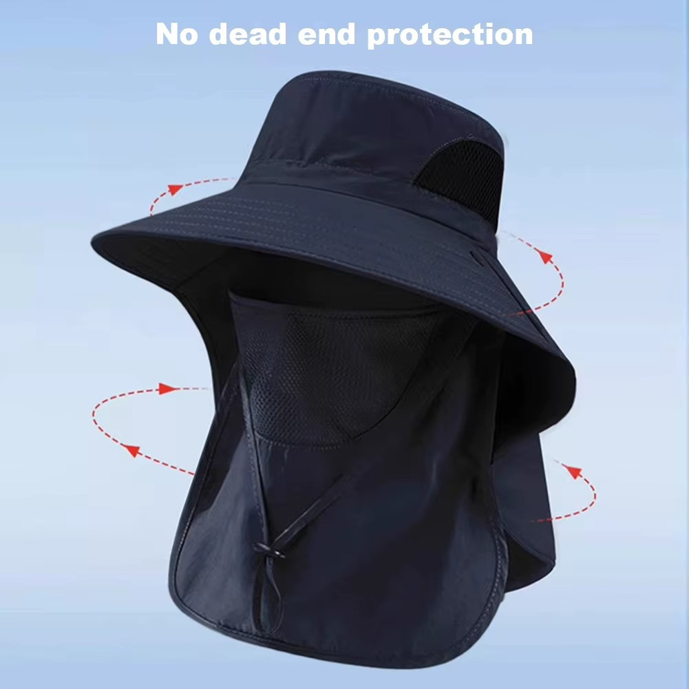 Wide Brim Sun Hat UV Protection Bucket Cap For Hiking Camping Fishing Safari Men