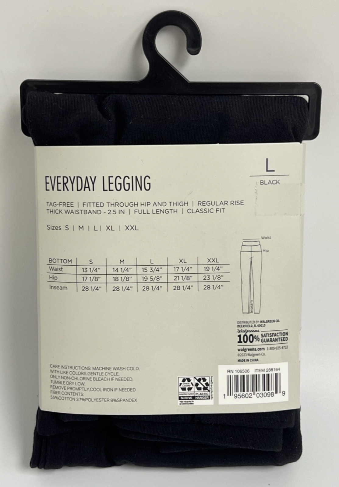 2-PACK West Loop-Everyday Legging – Black, L – Fitted Full Length Classic Fit