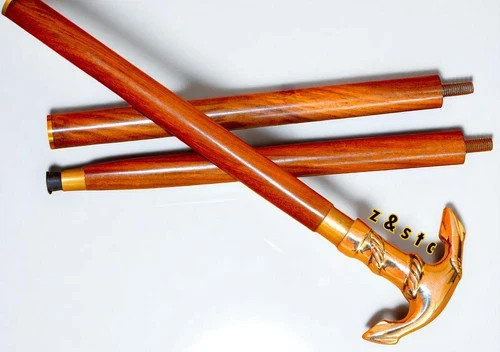 Nautical Style Walking Stick Brass Ship Anchor Handle Foldable Wooden Cane
