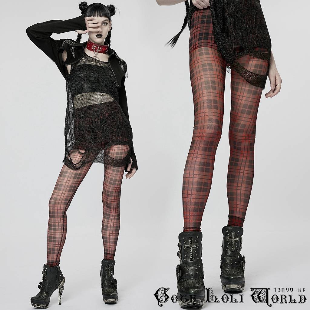 Punk Rave PUNK simple Leggings WK-539DDF-BK-RD