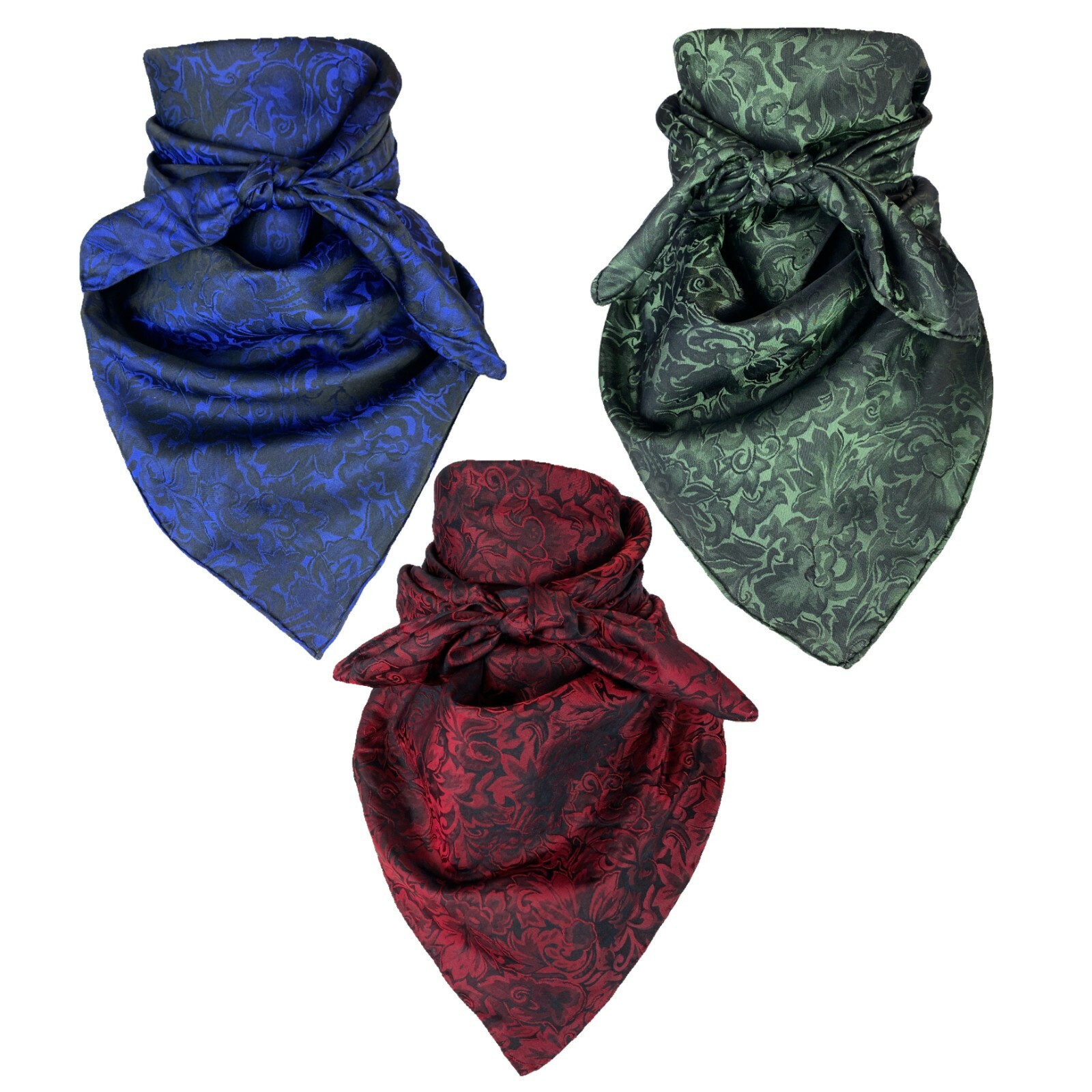 Wild Rag Wyoming Traders Baroque Jacquard 100% Silk Scarf Cowboy Bandana 34″