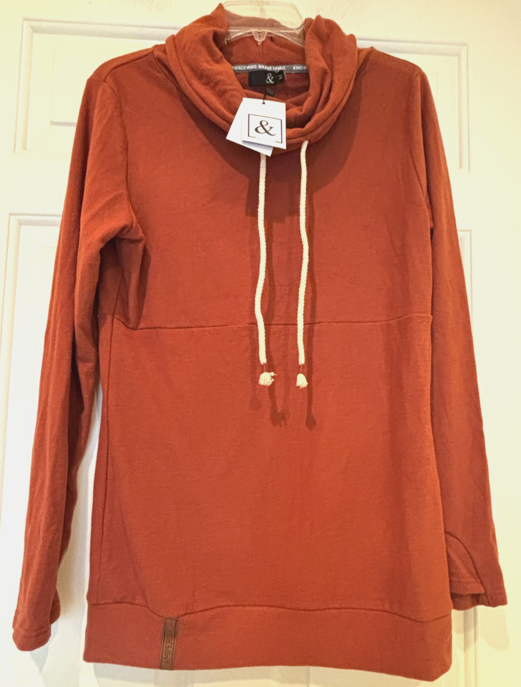 Ampersand Tunic Shirt Cowl Neck Super Soft Size Womens M NEW $50