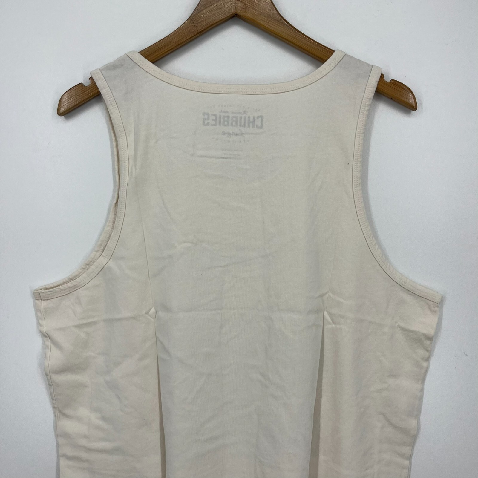 Chubbies Tank Top Men’s Size L White Cream Fourth of July 4th USA Cotton New NWT