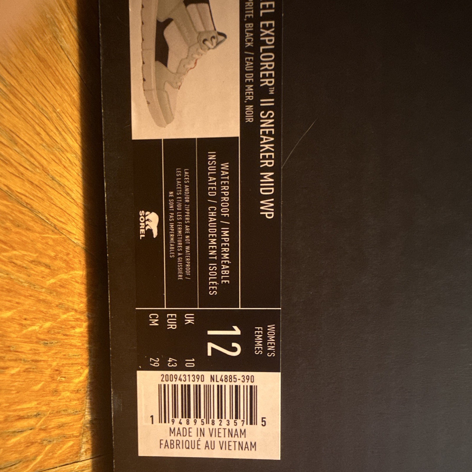 Sorel Explorer II Sneaker Mid WP Waterproof Boot Women’s US 12 Sea/Black