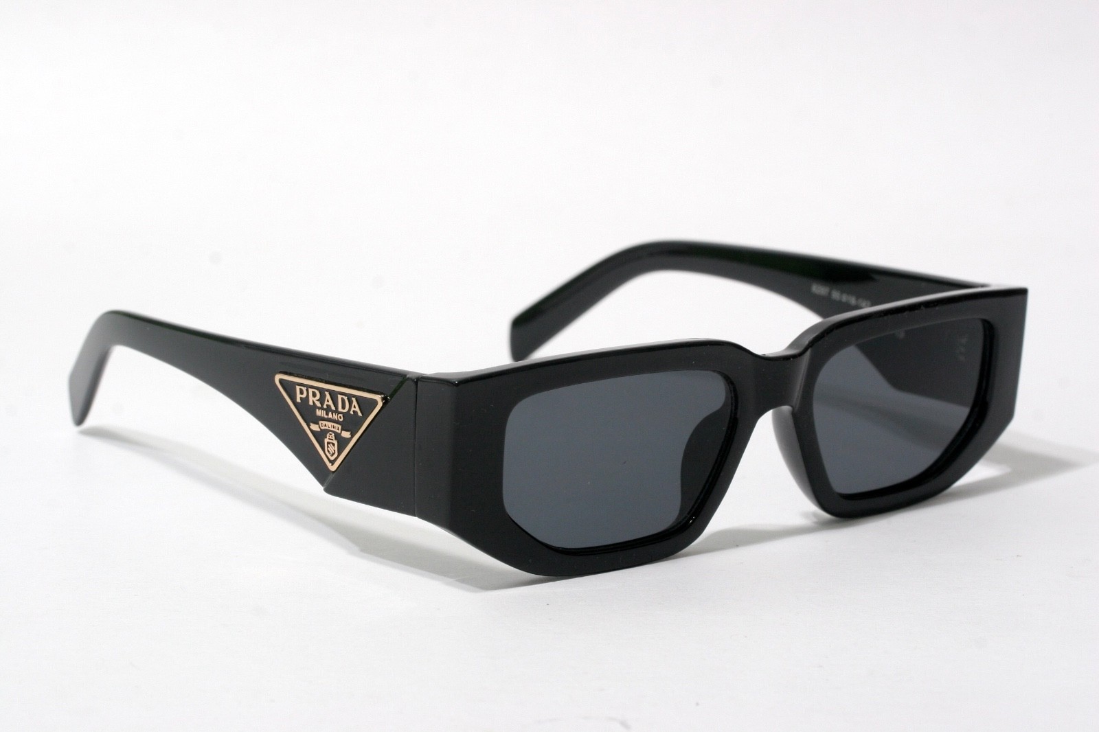 Prada Sunglasses 8297 Shiny Black/ Black lenses, Big 145 mm Frame Width, Italy