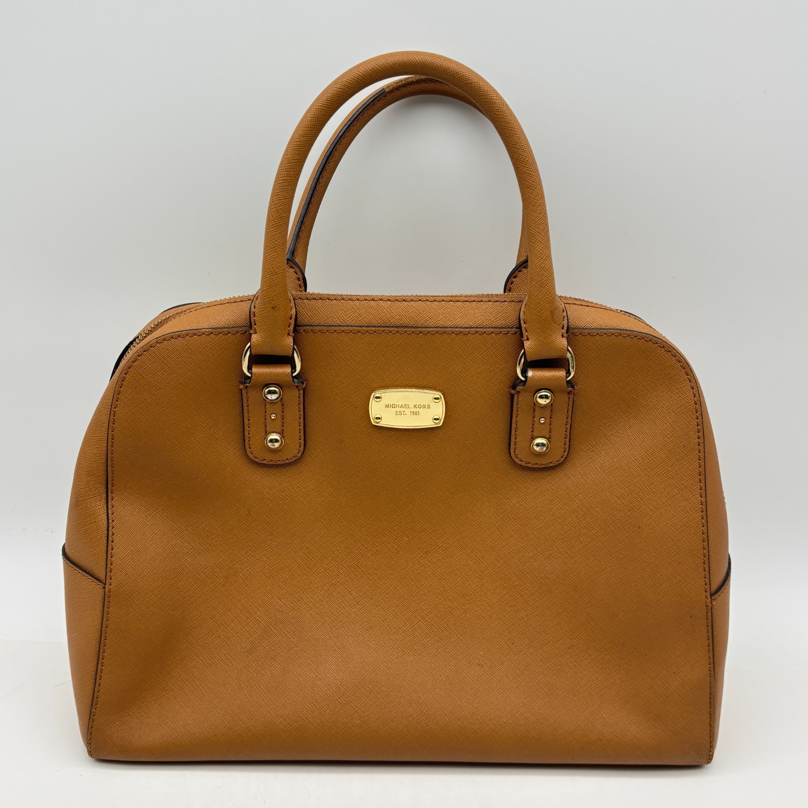 Michael Kors Savannah Large Luggage Saffiano Leather Satchel Shoulder Bag