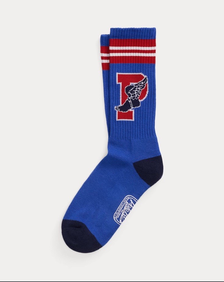 NWT! Iconic Polo Ralph Lauren P-Wing Men’s Crew Socks Fits Shoe Size 6-12.5