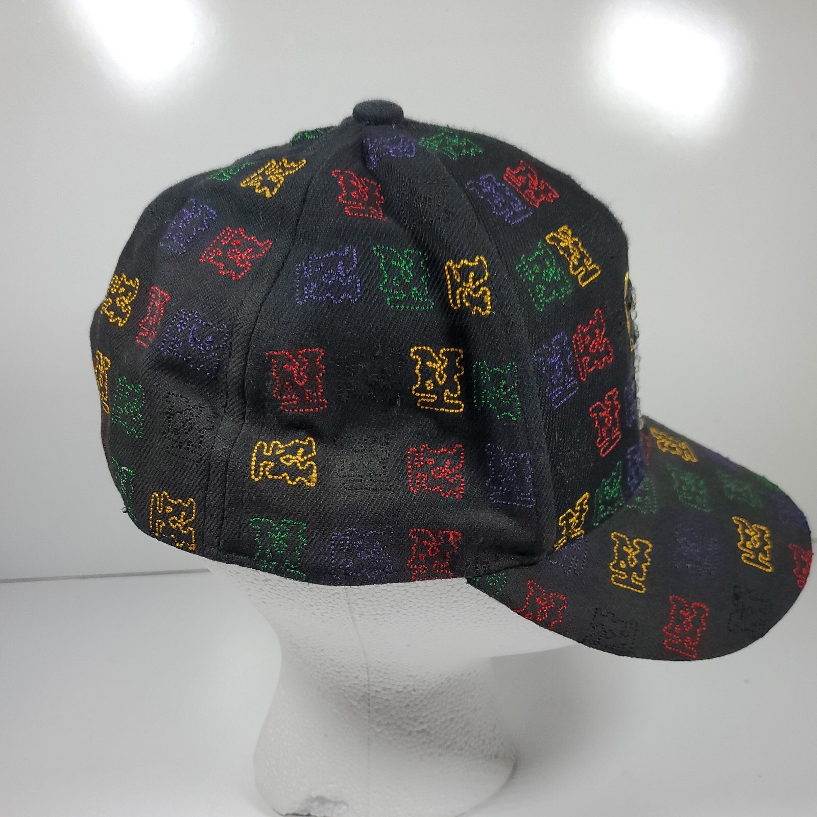 New York NY Rhinestone E-Flag Hat Fitted Large 7 3/8 – 7 1/2 Multi-color Cap