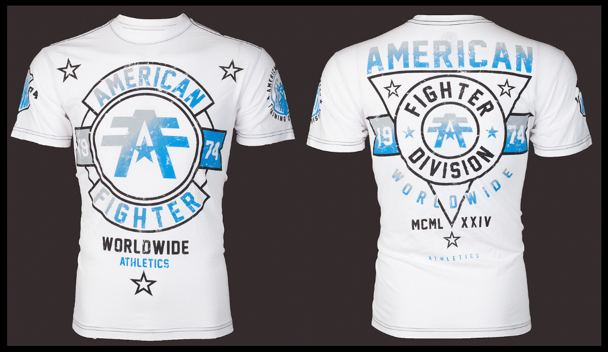 AMERICAN FIGHTER White SILVERLAKE Athletic Graphic T-shirt NWT