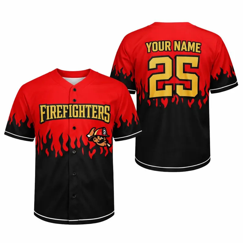 Firefighter Baseball Jersey, Personalized Savannah Jersey Shirt, Fire fighter Ba