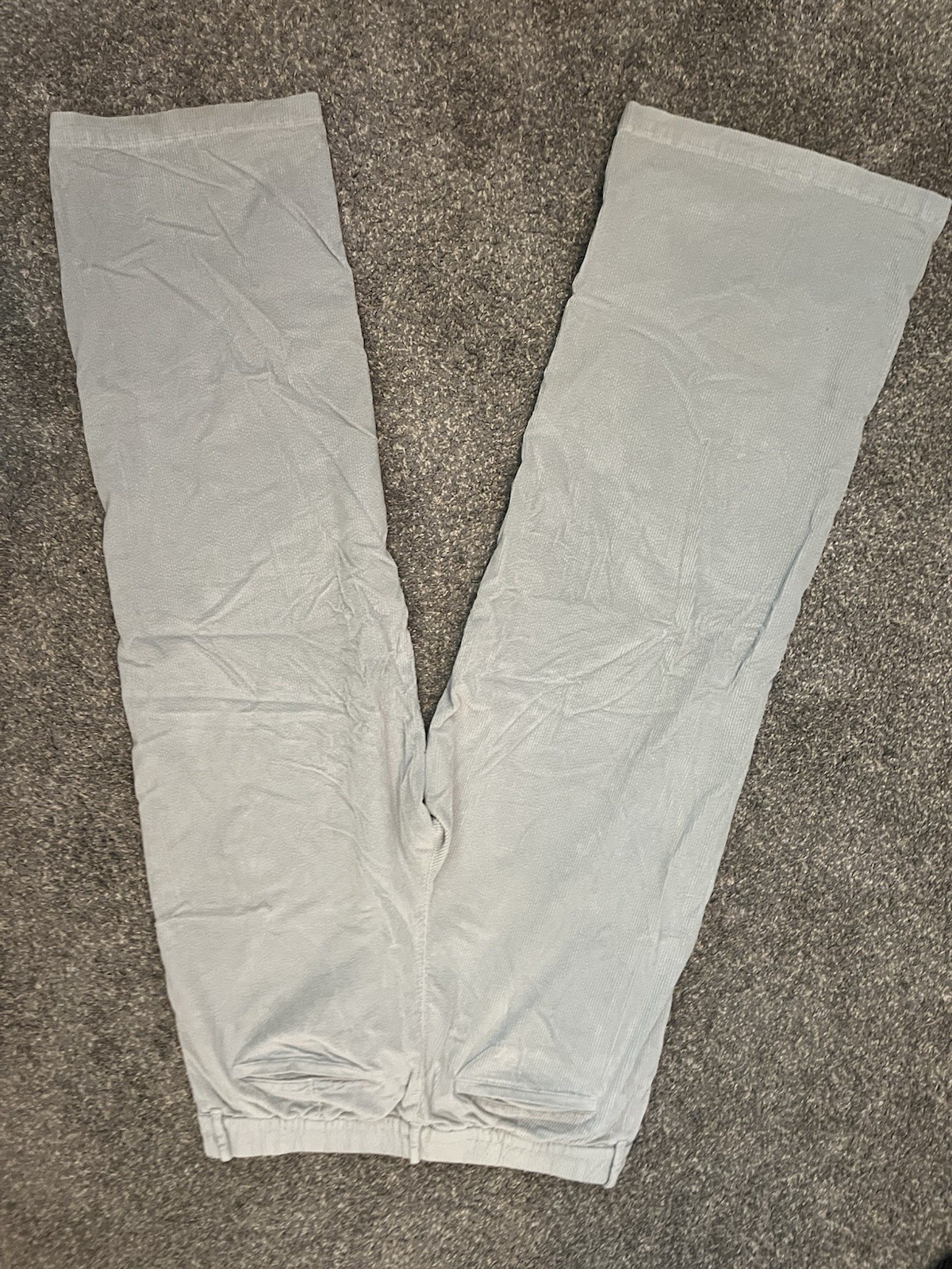 American Eagle Light Blue/Gray Corduroy Wide Leg Trousers Women 16 long