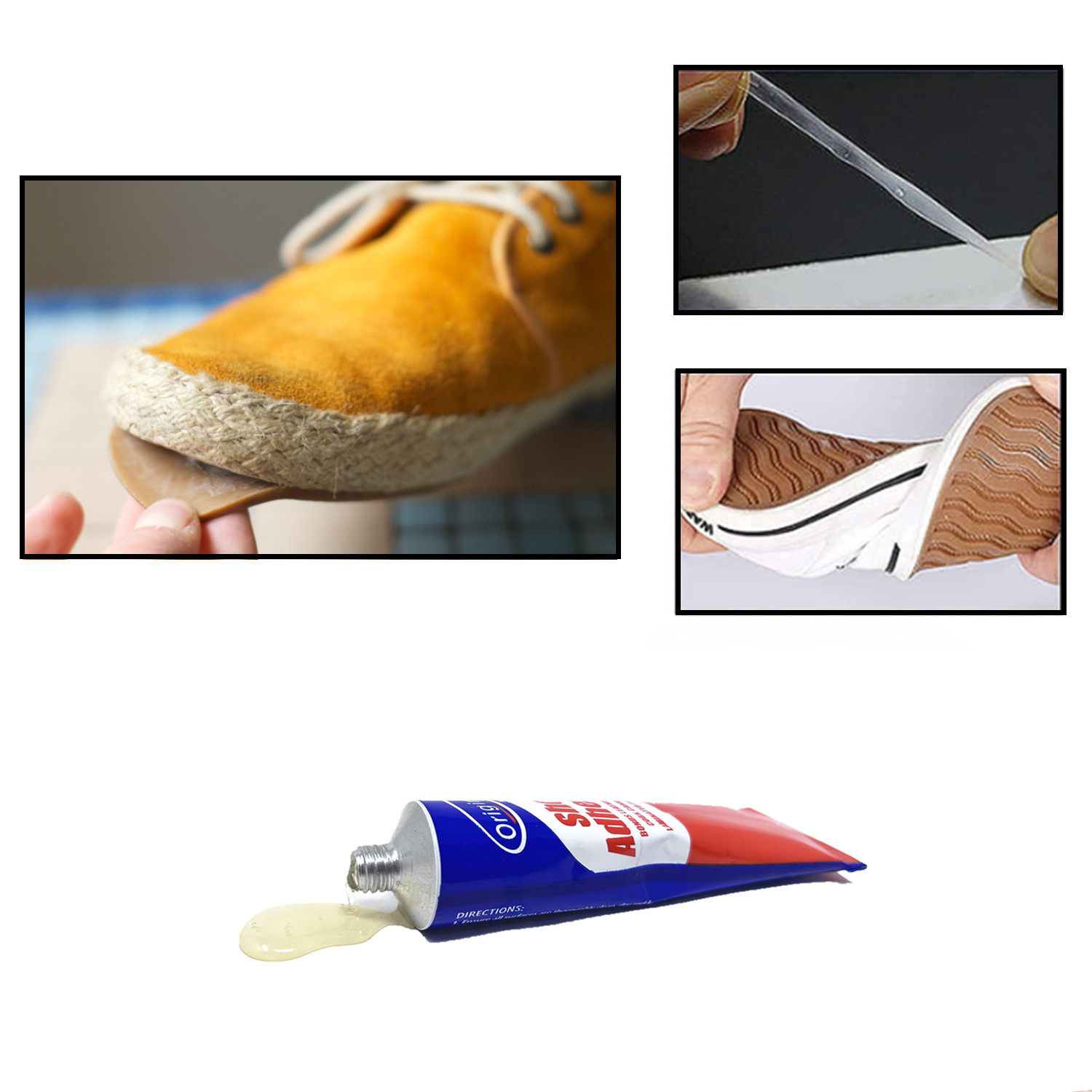 1/2/3 Shoe Adhesive Glue for Leather Vinyl Rubber Cork Canvas Contact Grip 40ml