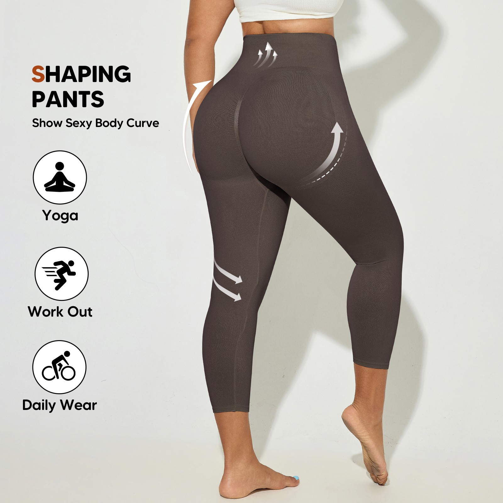 Plus Size Slimming Anti Cellulite Compression Leggings Leg Shaper High Waist US